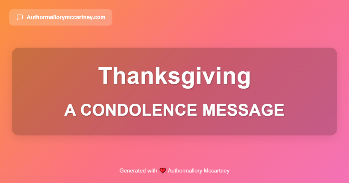 a condolence message