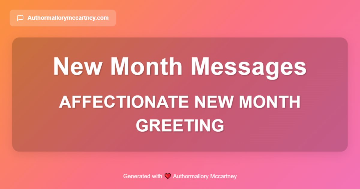 affectionate new month greeting