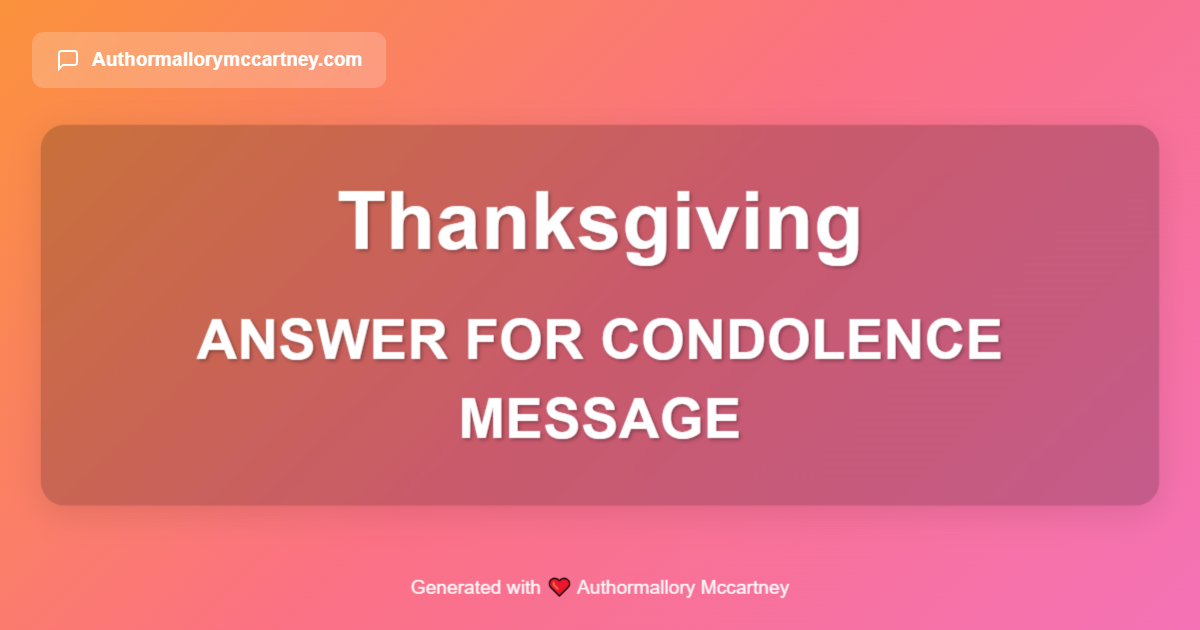 answer for condolence message