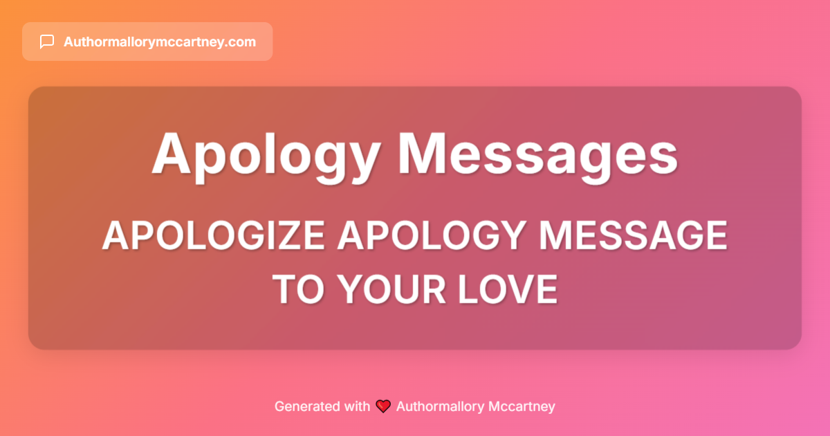 apologize apology message to your love