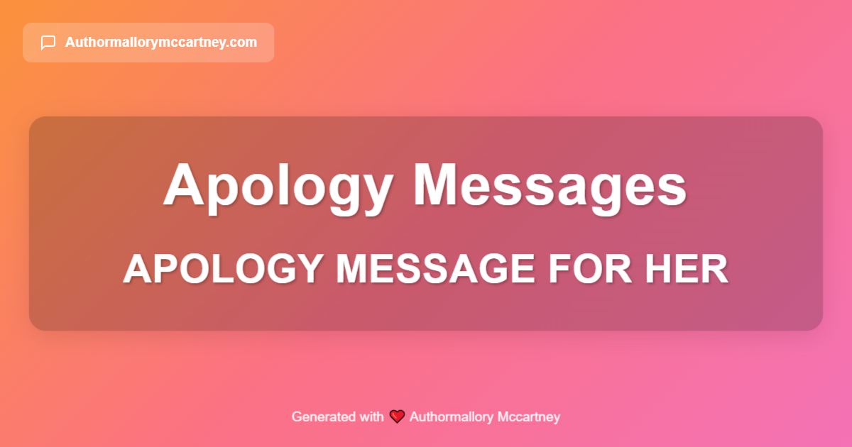 apology message for her