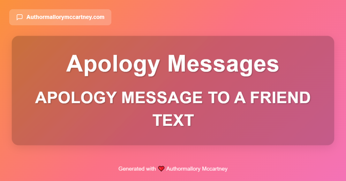 apology message to a friend text