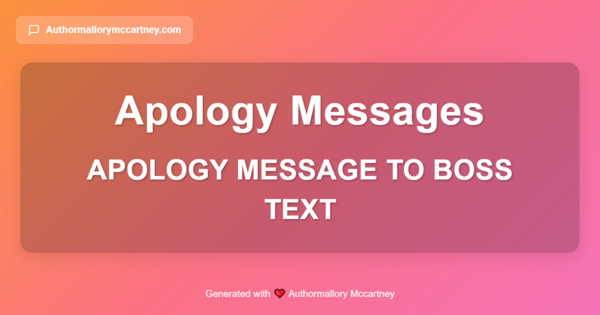 apology message to boss text