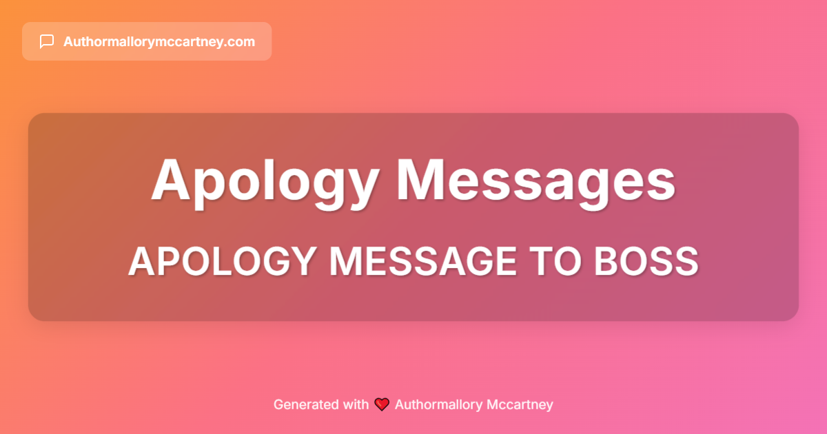 apology message to boss