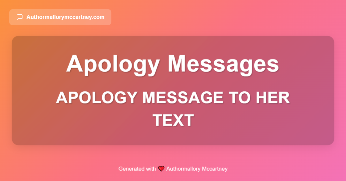 apology message to her text