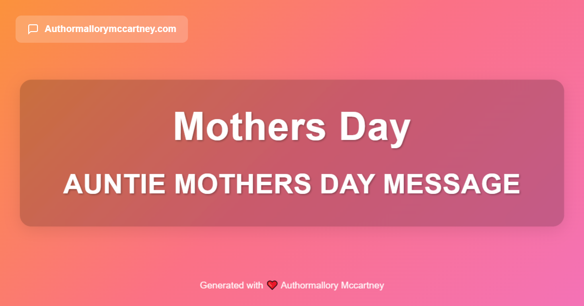 auntie mothers day message