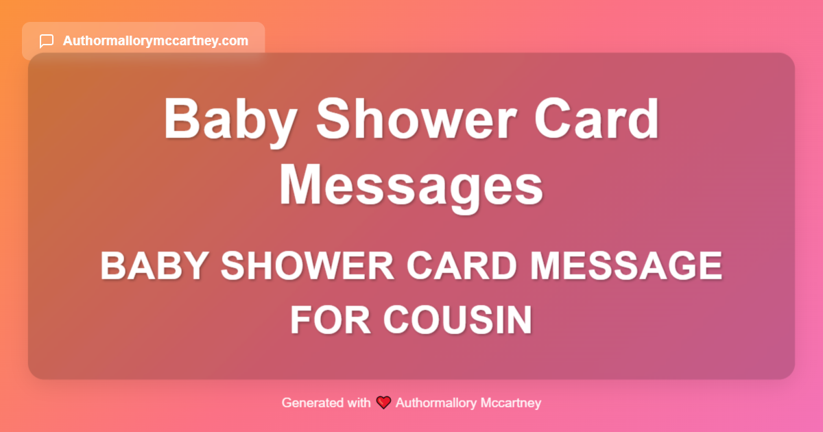 baby shower card message for cousin