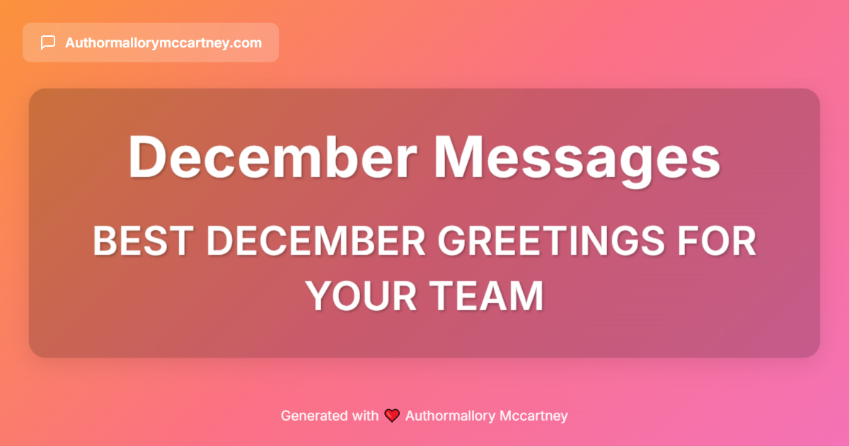 best december greetings for your team