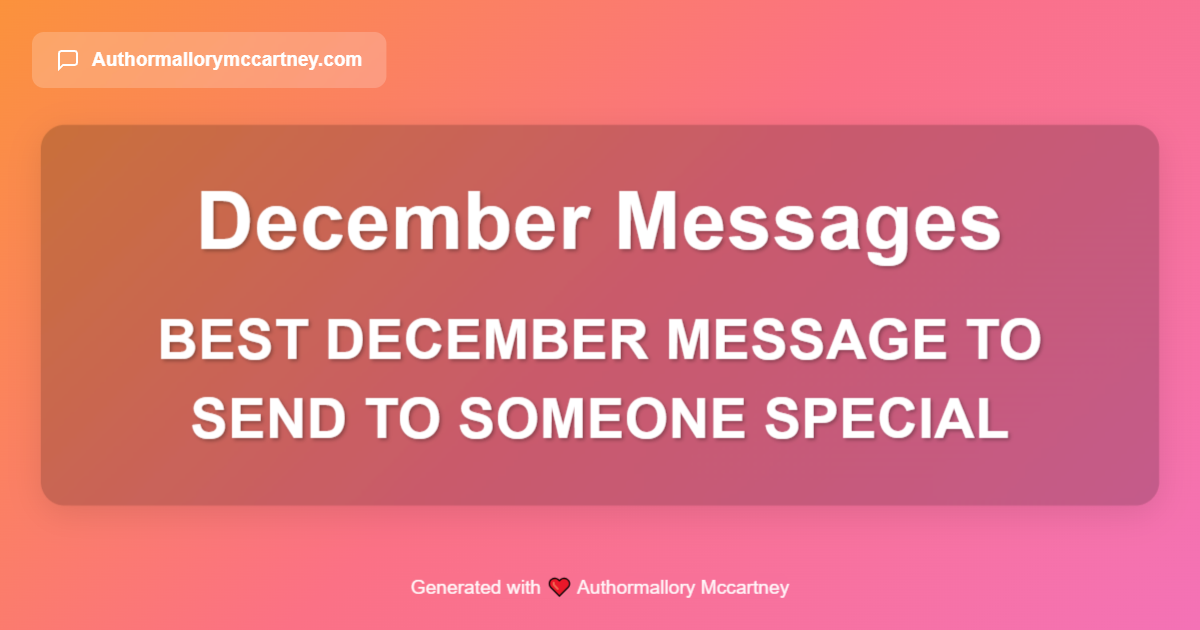 best december message to send to someone special