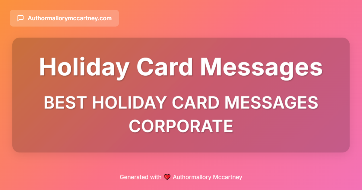 best holiday card messages corporate