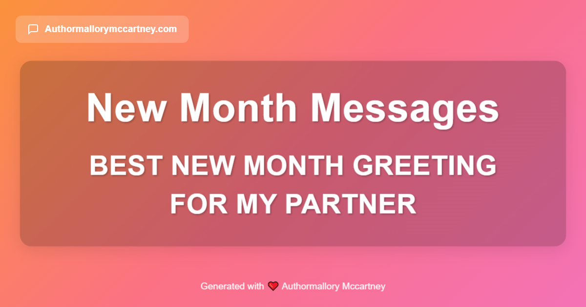 best new month greeting for my partner