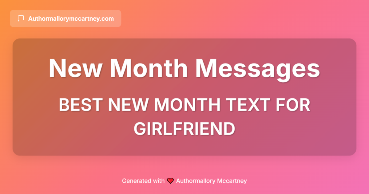 best new month text for girlfriend