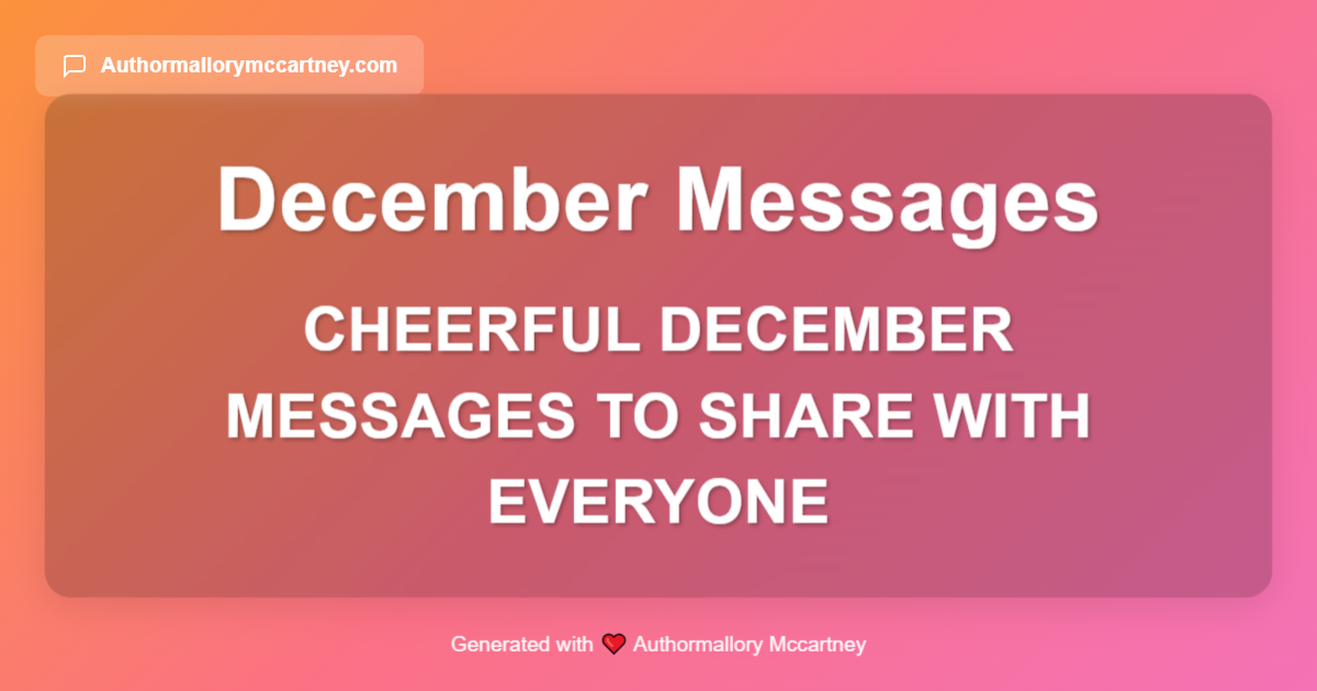 cheerful december messages to share with everyone