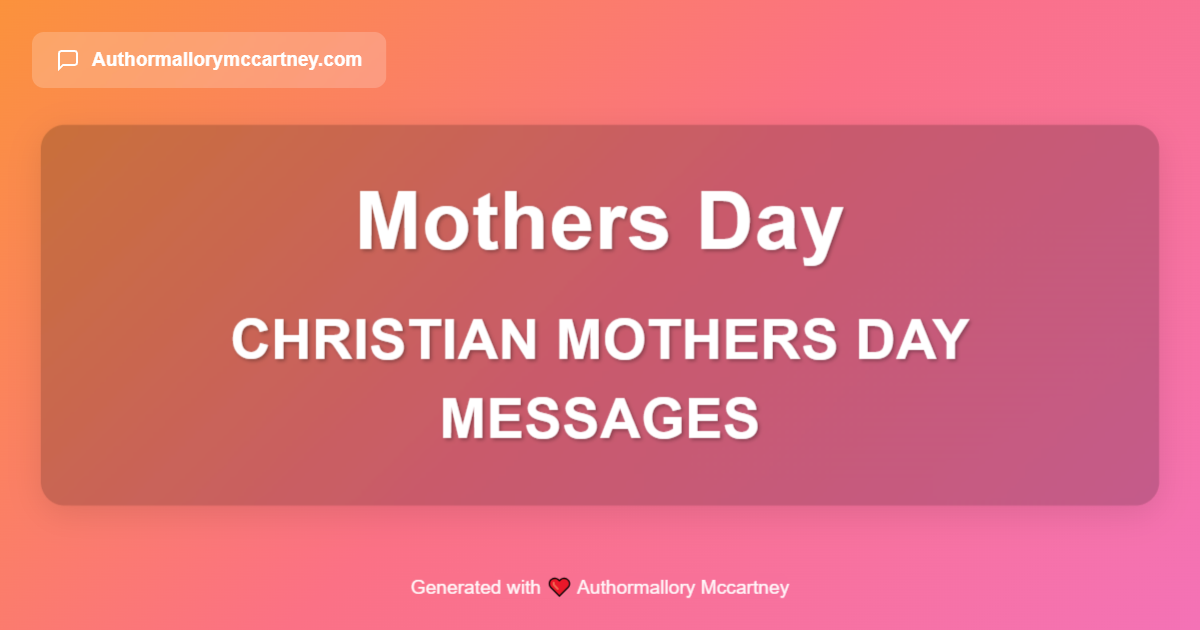 christian mothers day messages