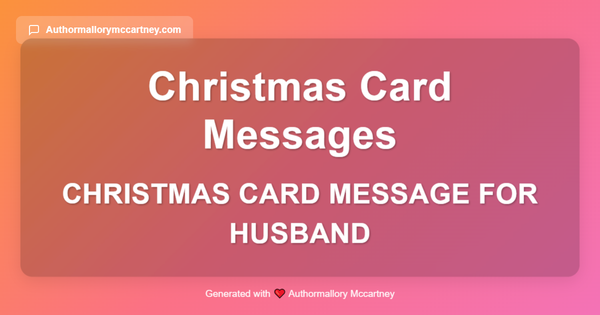 christmas card message for husband