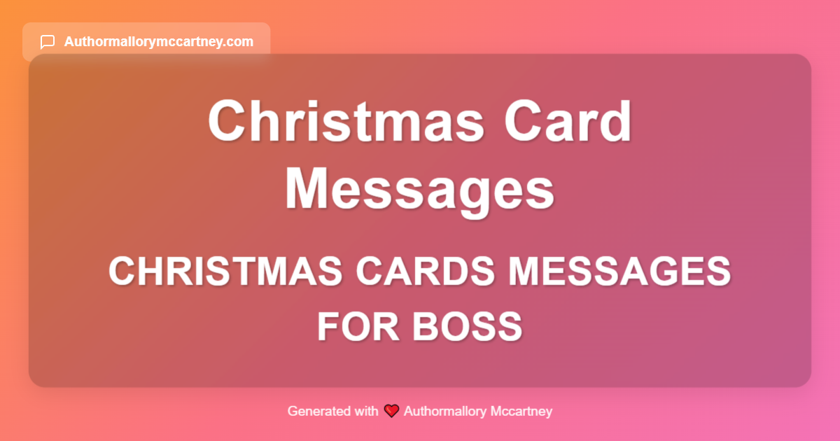 christmas cards messages for boss