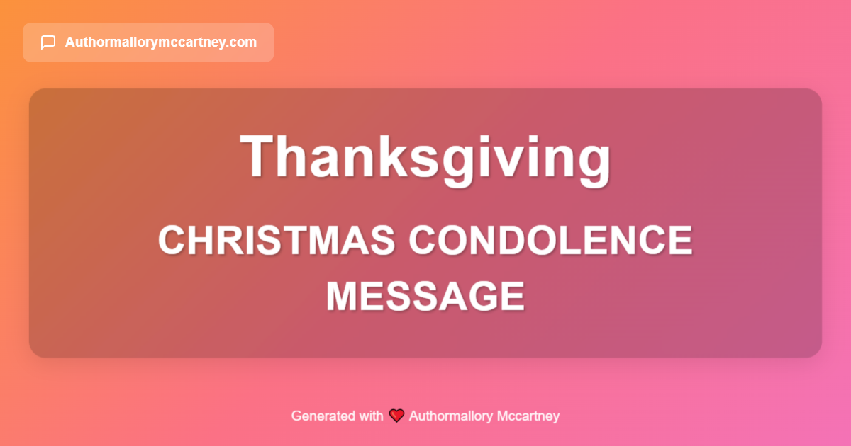 christmas condolence message