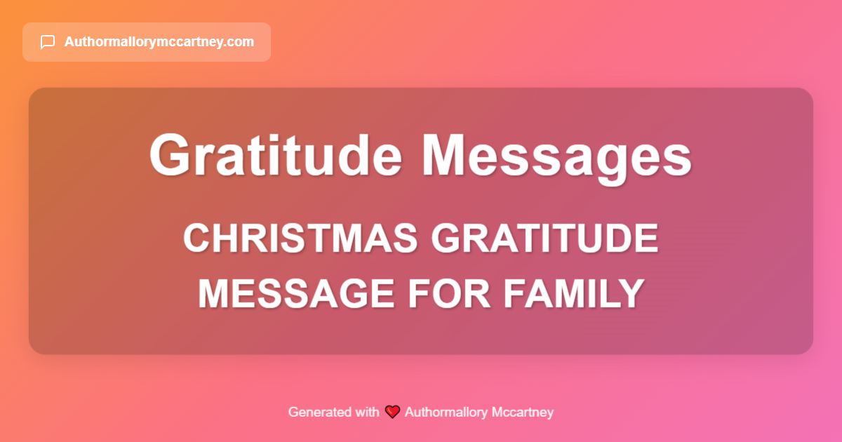 christmas gratitude message for family