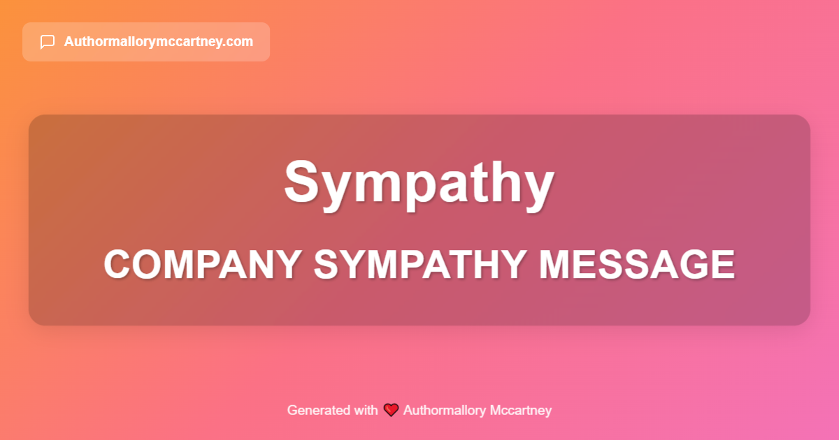 company sympathy message