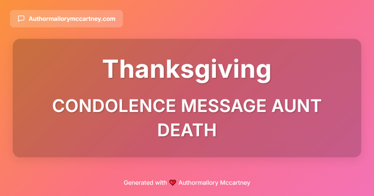 condolence message aunt death