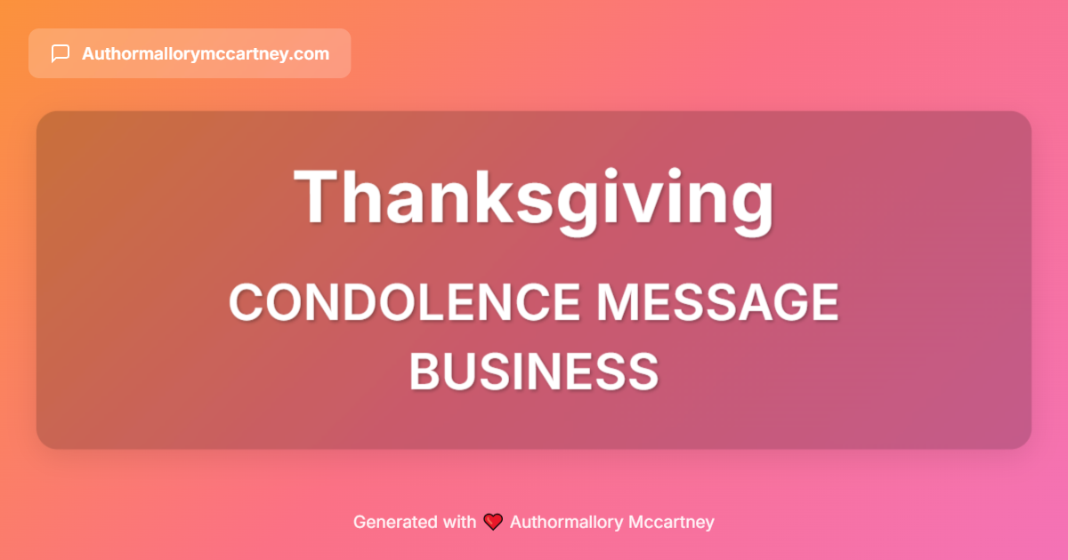 condolence message business