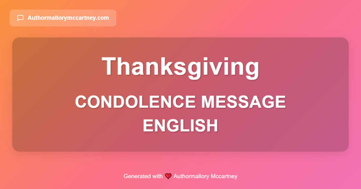 condolence message english