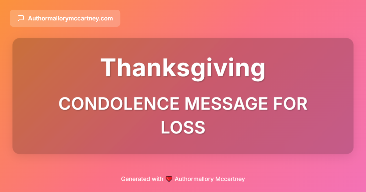 condolence message for loss