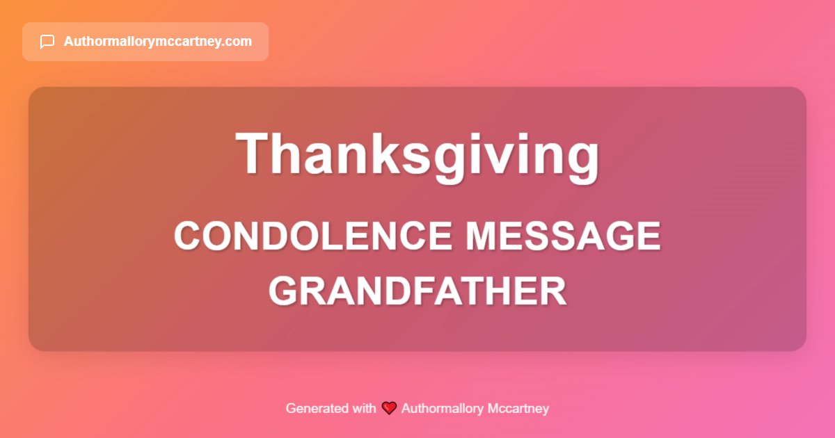 condolence message grandfather