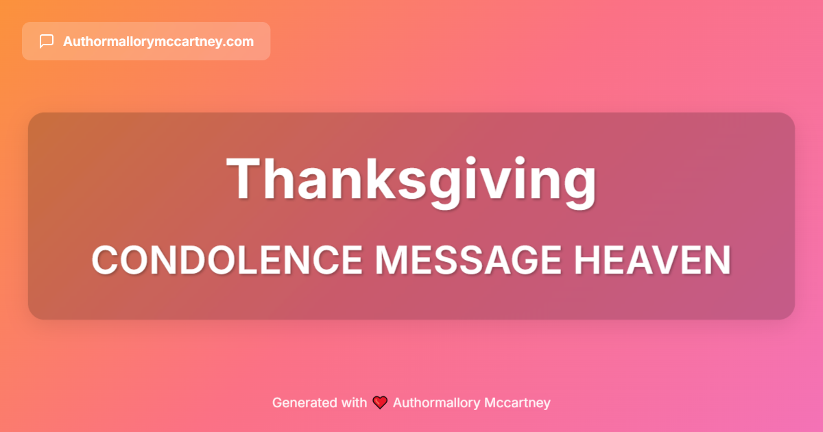 condolence message heaven