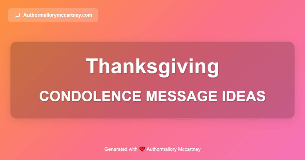 condolence message ideas