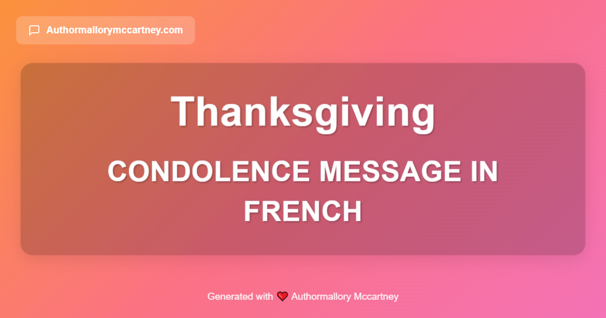 condolence message in french