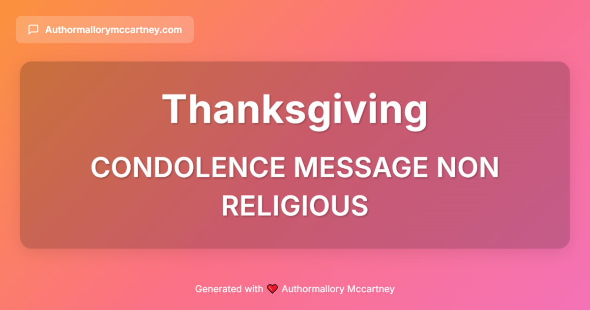 condolence message non religious