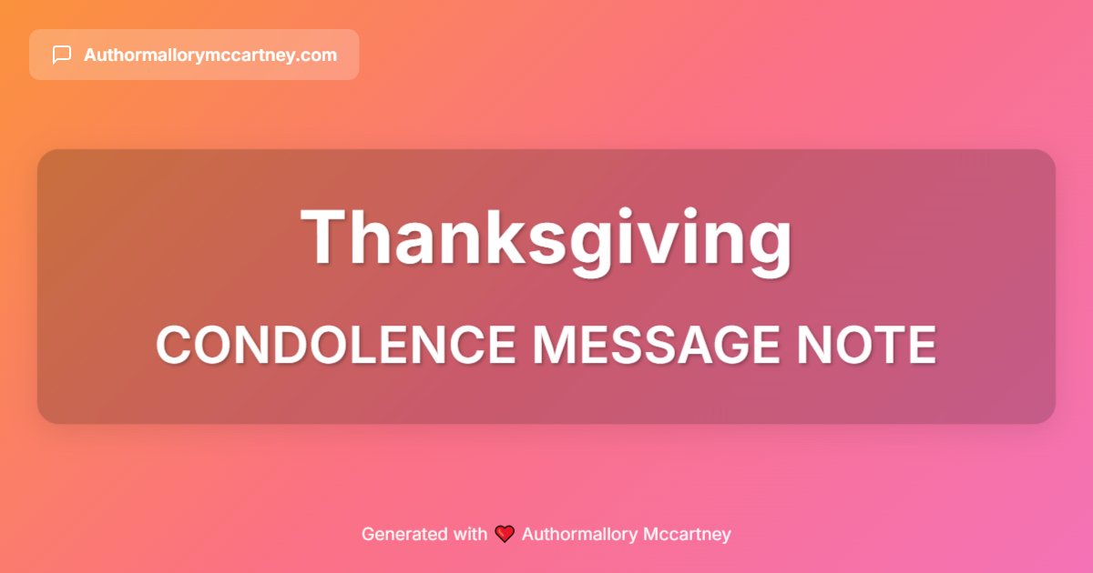 condolence message note