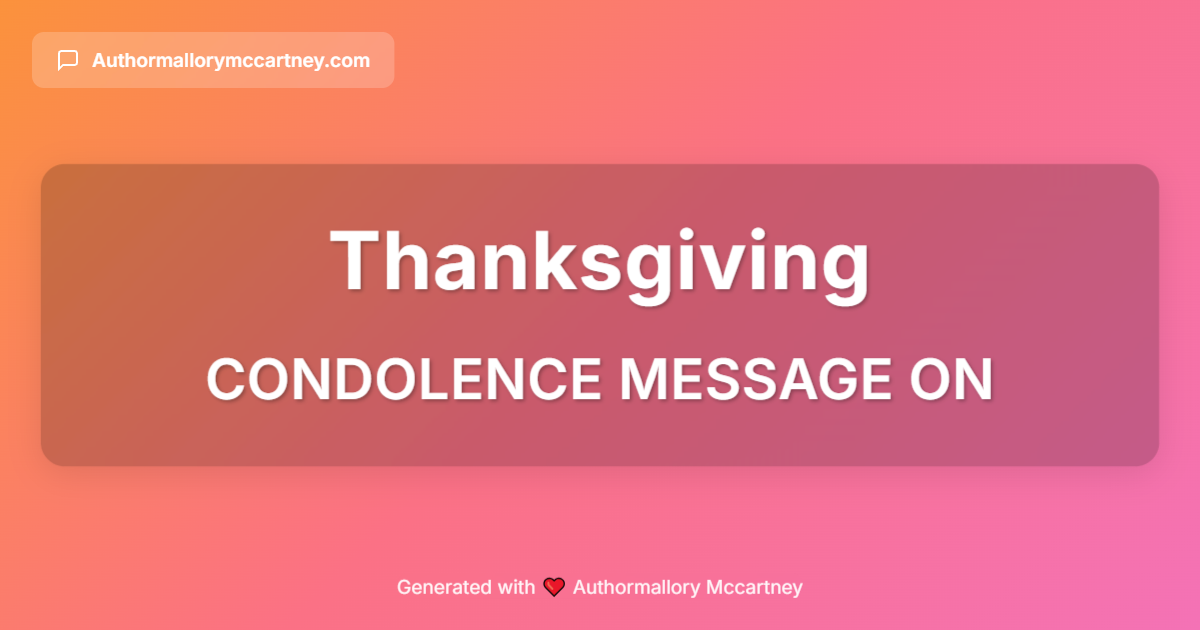 condolence message on