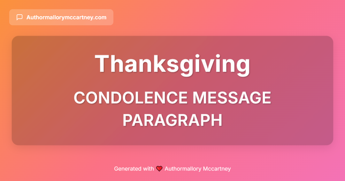 condolence message paragraph