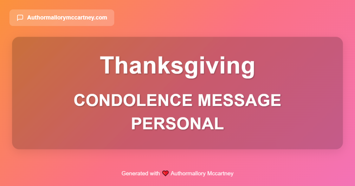 condolence message personal