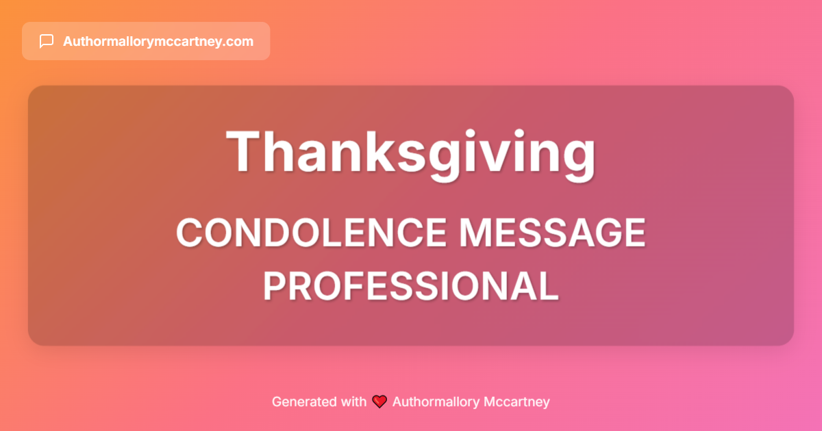 condolence message professional