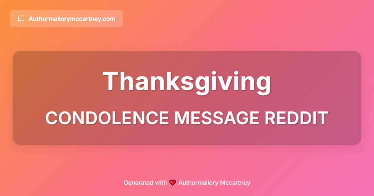 condolence message reddit