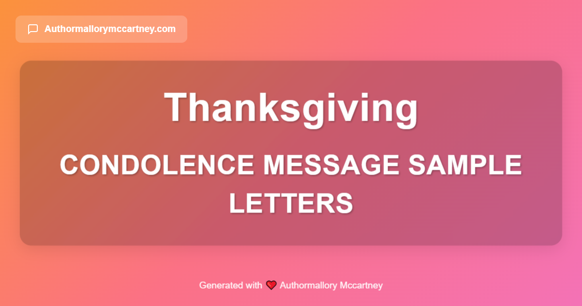 condolence message sample letters