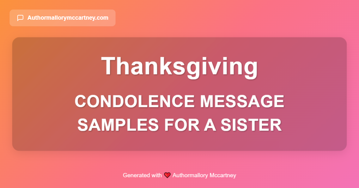 condolence message samples for a sister