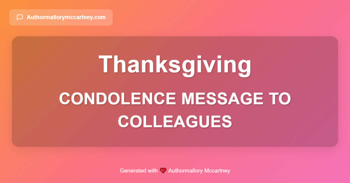 condolence message to colleagues