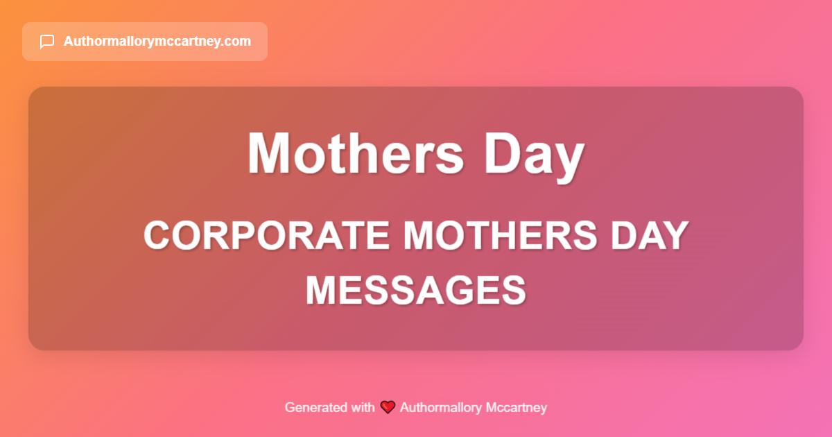 corporate mothers day messages