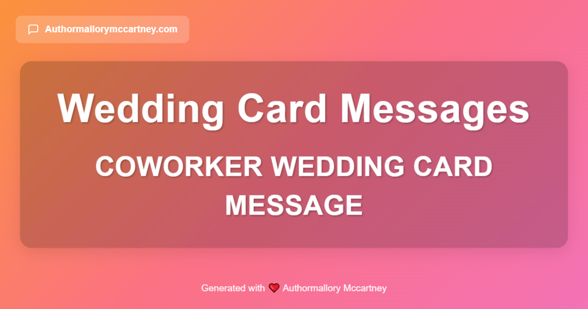 coworker wedding card message