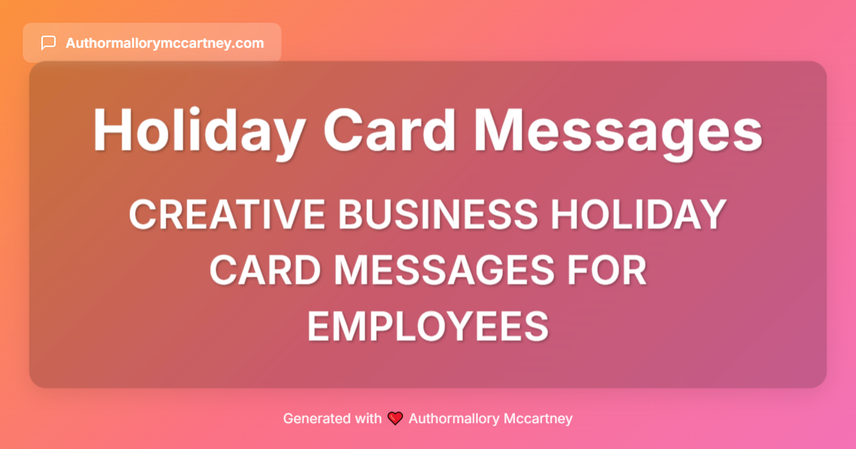 creative business holiday card messages for employees