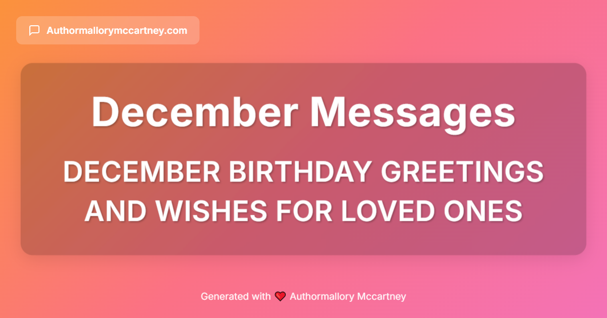 december birthday greetings and wishes for loved ones