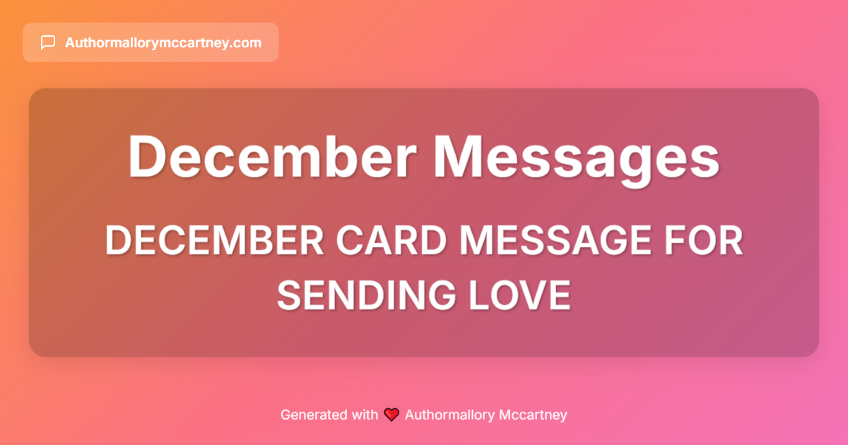 december card message for sending love