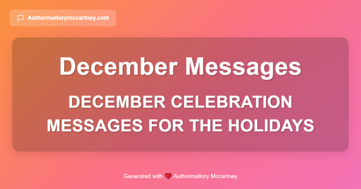 december celebration messages for the holidays