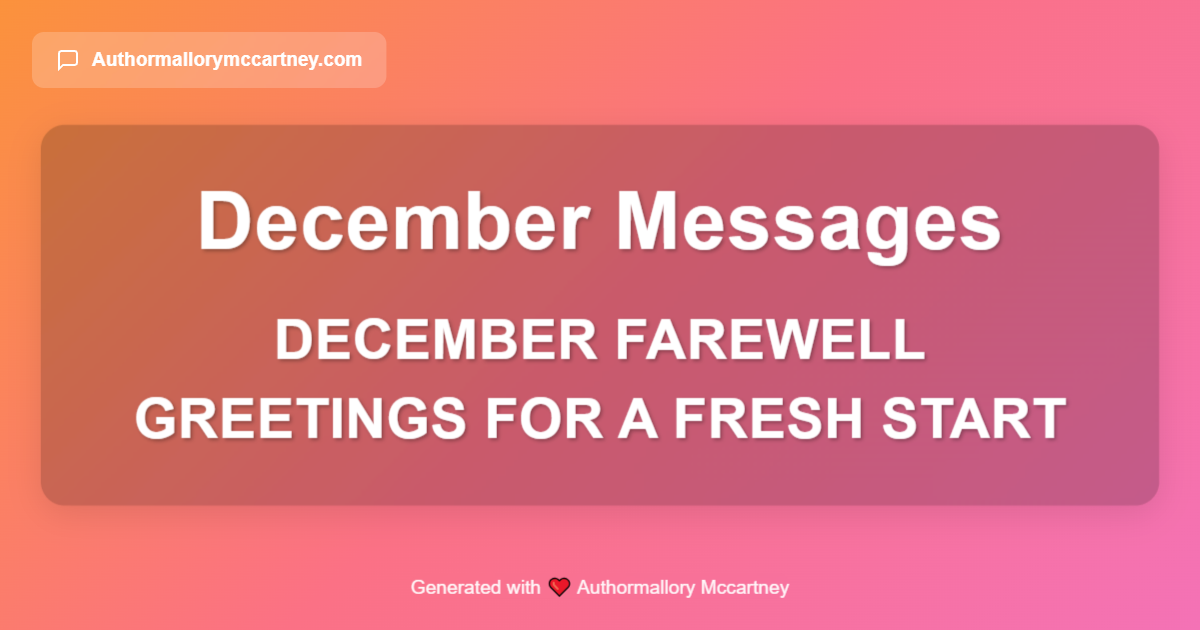 december farewell greetings for a fresh start