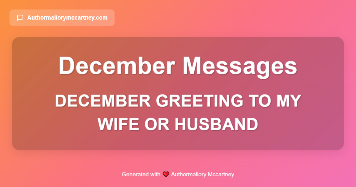 december greeting to my wife or husband