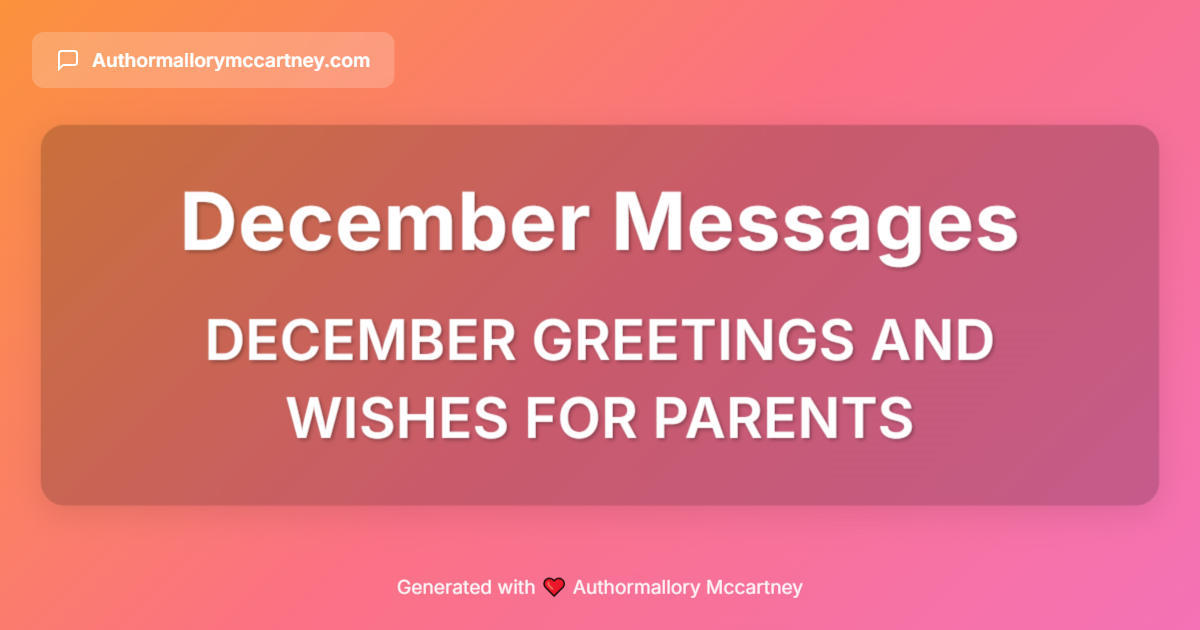 december greetings and wishes for parents